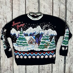 Vintage Black and White Holiday Sweatshirt